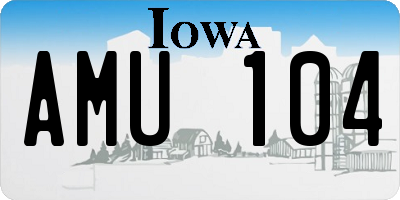 IA license plate AMU104