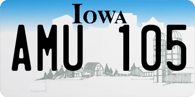 IA license plate AMU105