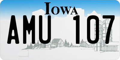 IA license plate AMU107