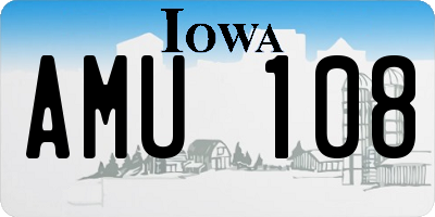 IA license plate AMU108