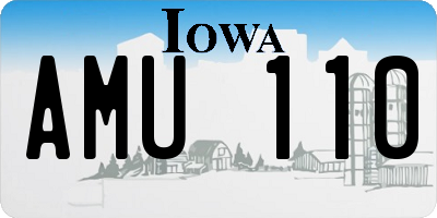 IA license plate AMU110