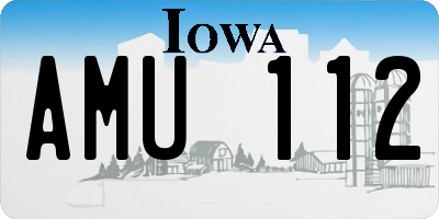 IA license plate AMU112
