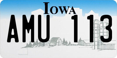 IA license plate AMU113