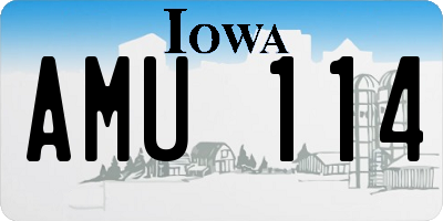 IA license plate AMU114