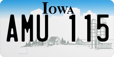 IA license plate AMU115