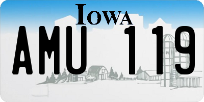 IA license plate AMU119