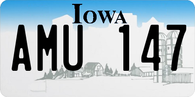 IA license plate AMU147