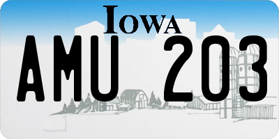 IA license plate AMU203