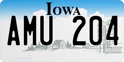 IA license plate AMU204