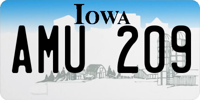IA license plate AMU209