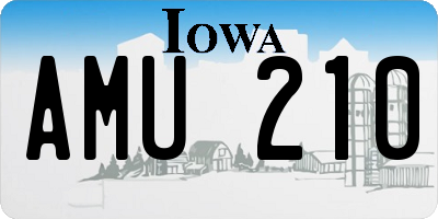IA license plate AMU210