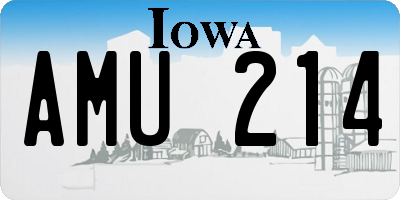 IA license plate AMU214