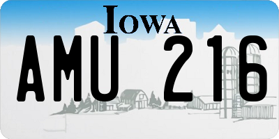 IA license plate AMU216