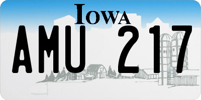IA license plate AMU217
