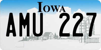 IA license plate AMU227