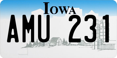 IA license plate AMU231