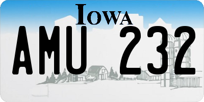 IA license plate AMU232