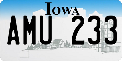IA license plate AMU233