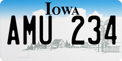 IA license plate AMU234