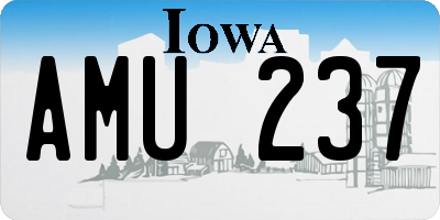 IA license plate AMU237