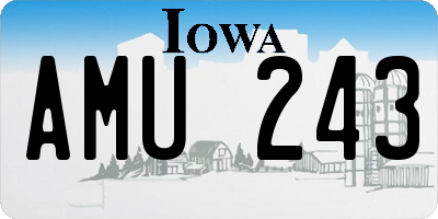 IA license plate AMU243