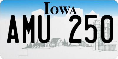 IA license plate AMU250
