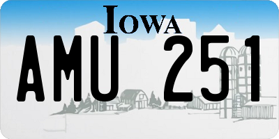 IA license plate AMU251