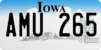 IA license plate AMU265