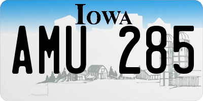 IA license plate AMU285