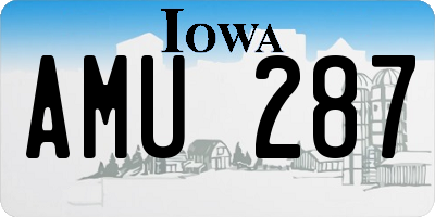 IA license plate AMU287