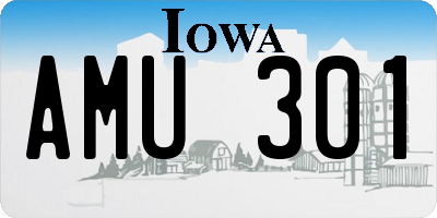 IA license plate AMU301