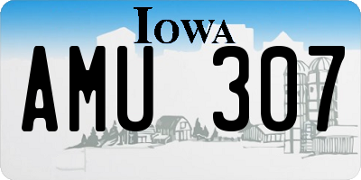 IA license plate AMU307