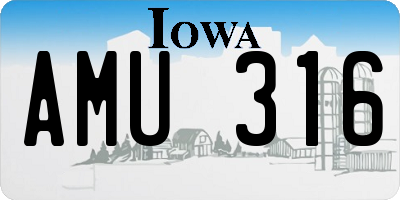 IA license plate AMU316