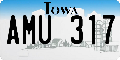 IA license plate AMU317