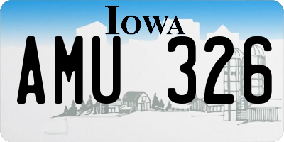 IA license plate AMU326