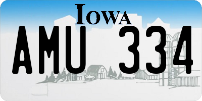 IA license plate AMU334