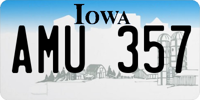 IA license plate AMU357