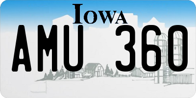IA license plate AMU360