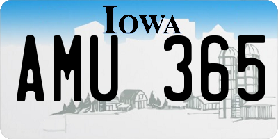IA license plate AMU365