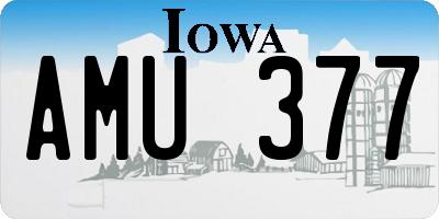 IA license plate AMU377