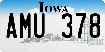 IA license plate AMU378