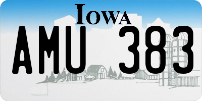 IA license plate AMU383