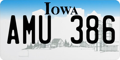 IA license plate AMU386