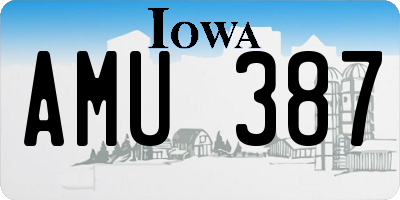 IA license plate AMU387