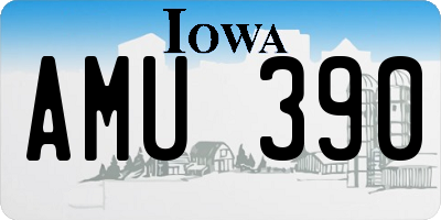 IA license plate AMU390
