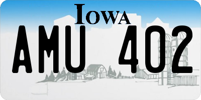 IA license plate AMU402