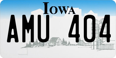 IA license plate AMU404