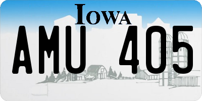 IA license plate AMU405