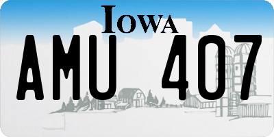 IA license plate AMU407