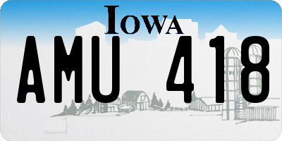 IA license plate AMU418